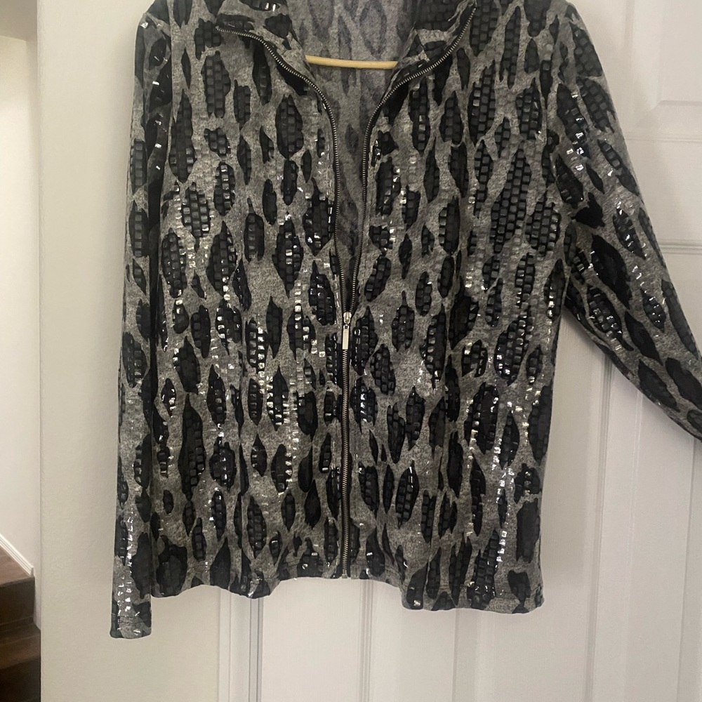 Sequin Leopard Print Jacket